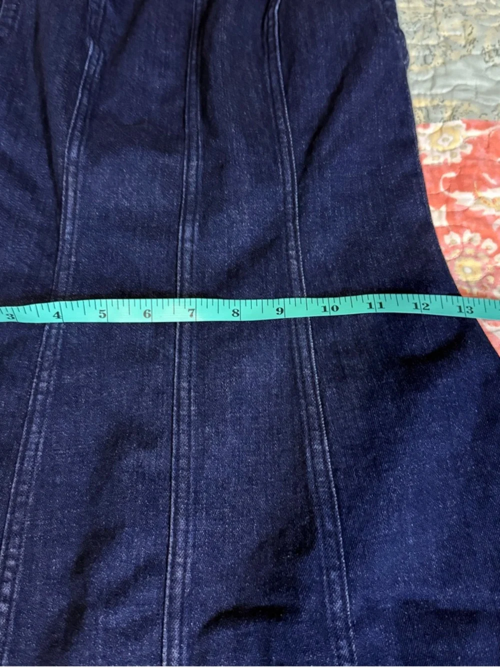 Abercrombie & Fitch Sleeveless Denim Midi Dress in Light DarBlue with Front Slit - Picture 10 of 13